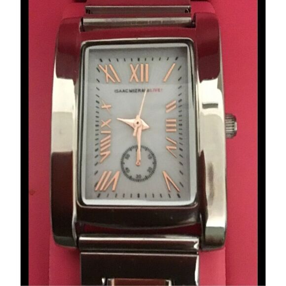 BNIB~Ladies' Isaac Mizrahi Live Two Tone Expansion Watch~Boxed - Picture 7 of 9